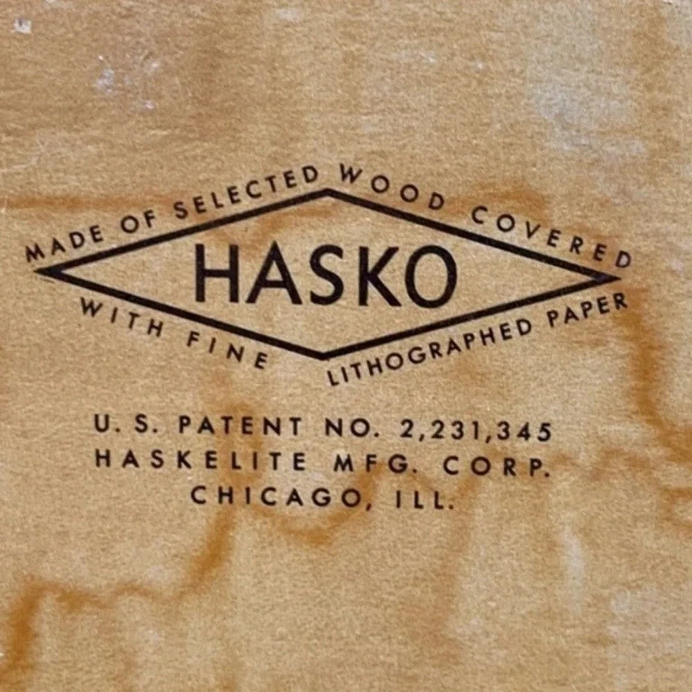 Vintage HASKO Serving Tray Set (2) Wood Grain Mallard Ducks Lithograph 8" x 17" - Picture 4 of 5